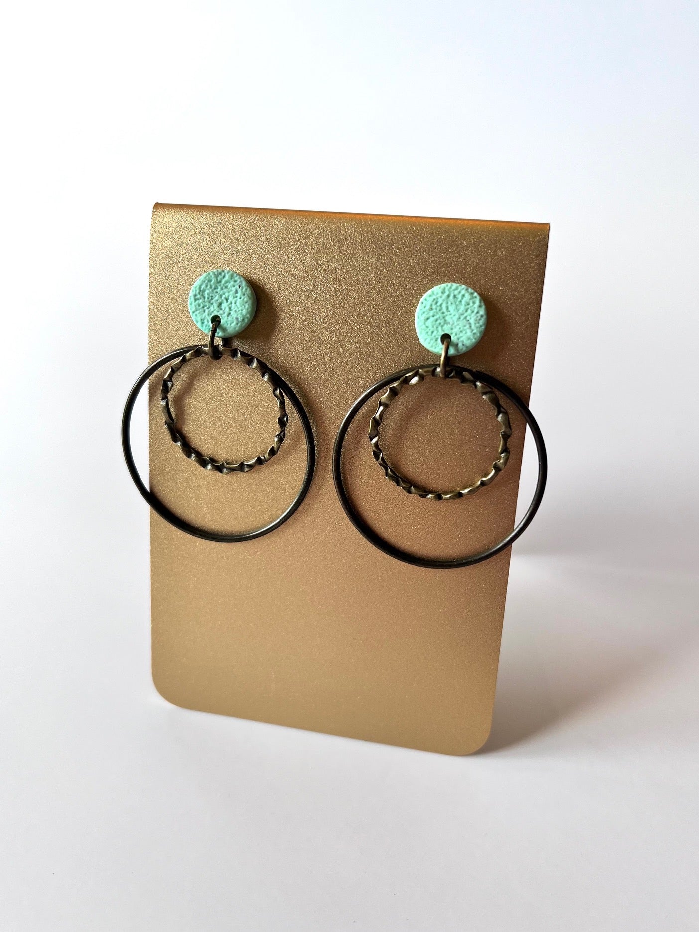 Textural Circular Dangle Earrings