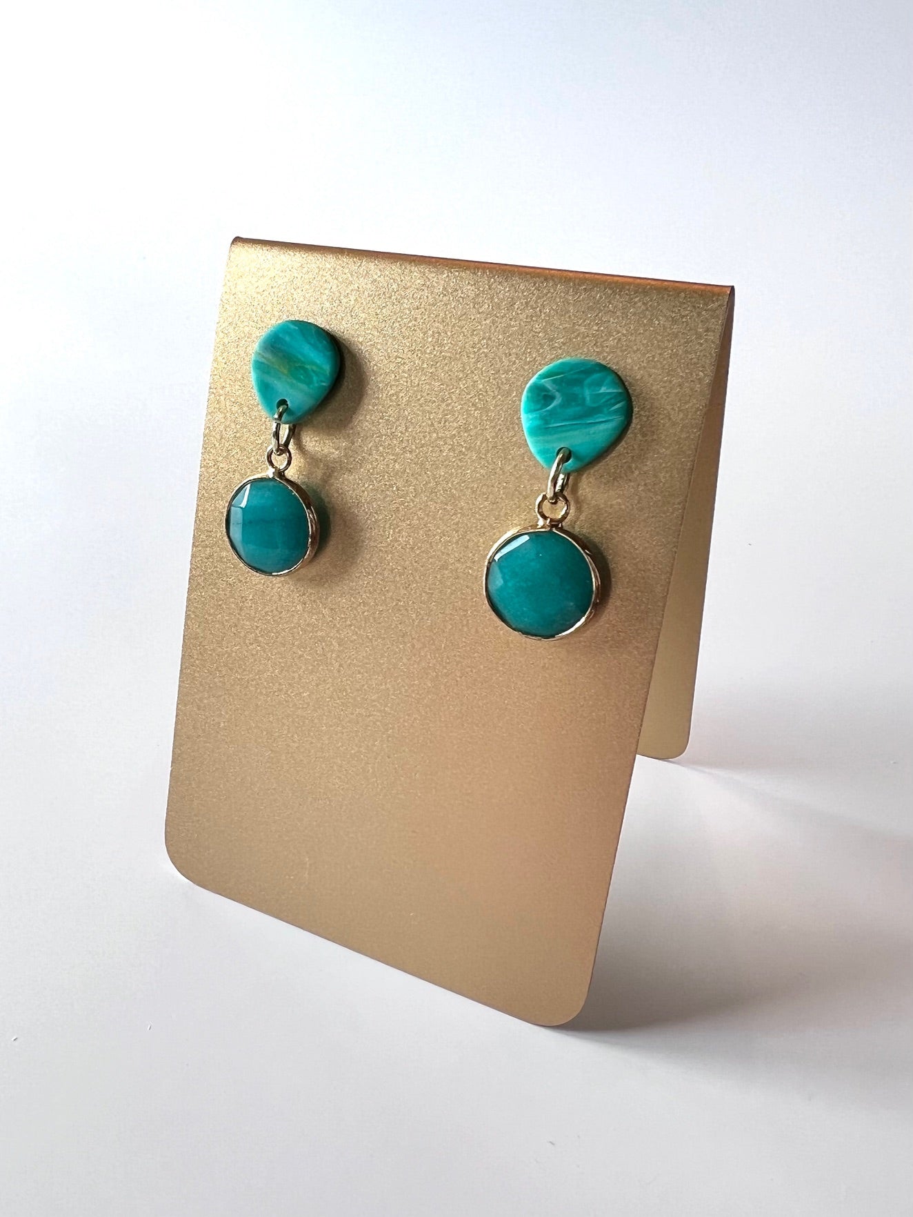 Teal Dangle Earrings