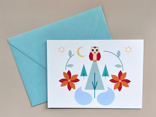 Owl Greeting Card (Blank) & Envelope