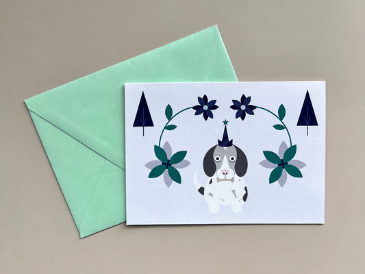 Dog-lover's Birthday Card (Blank) & Envelope